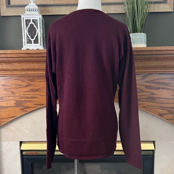 John Meyer Women's Wine Crew Neck Wool Blend Sweater Sz. L - Picture 7 of 10